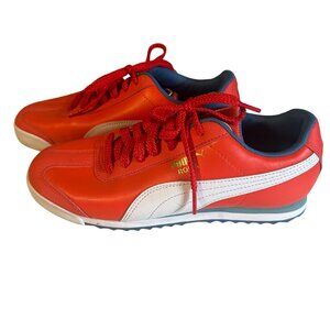 Puma Roma red and white leather sneakers size 7